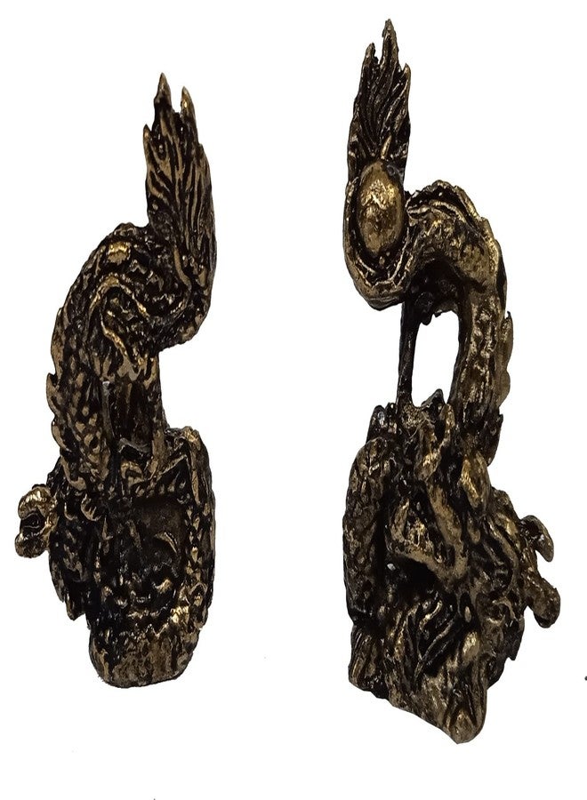 Purpledip Metal Miniature Statue Dragon Pair: Collectible Set of 2 Figurines (11235B) - Image 4